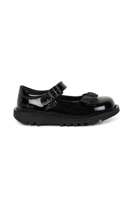 Image of Kickers Black kick mary jane bow Girls Toddler shoes Black UK 12 (EU 30)