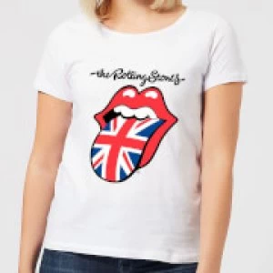 Image of Rolling Stones UK Tongue Womens T-Shirt - White - 3XL