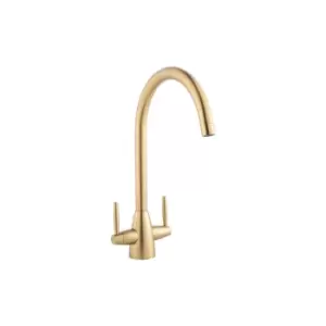 image of Tamara Twin Lever Brass Kitchen Tap