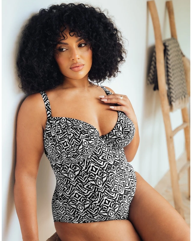 Image of Curvy Kate Curvy Kate Swim Wild Horizon Swimsuit Black Print - Curvy Kate - Size: 42E Black Print Female 42E CB32159