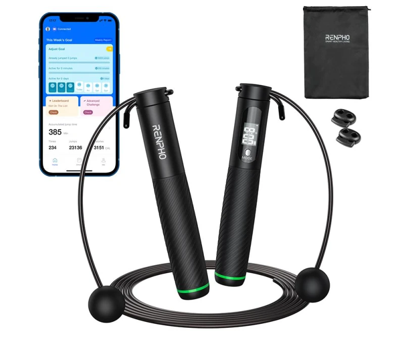 Image of RENPHO Smart Bluetooth Jump Rope, Black 4897122205088