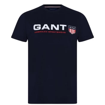 Image of Gant Retro Shield T Shirt - Blue