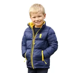 image of Little Rider Boys Lancelot Padded Jacket (5-6 Years) (Navy/Yellow)