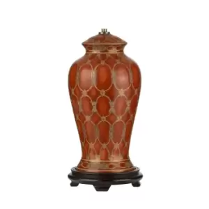 image of Table Lamp Ceramic Base Traditional Terracotta LED E27 60W Bulb