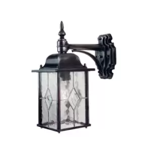 Image of IP43 Wall Light Sconce Black Silver LED E27 100W Bulb Outside External d02602
