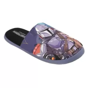 Star Wars: The Mandalorian Mens Slippers (9 UK-10 UK) (Black/Blue)