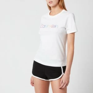 Image of Calvin Klein Womens Short Sleeve Pride Pyjama Set - Black/White - XS