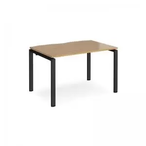 image of Adapt single desk 1200mm x 800mm - Black frame and oak top