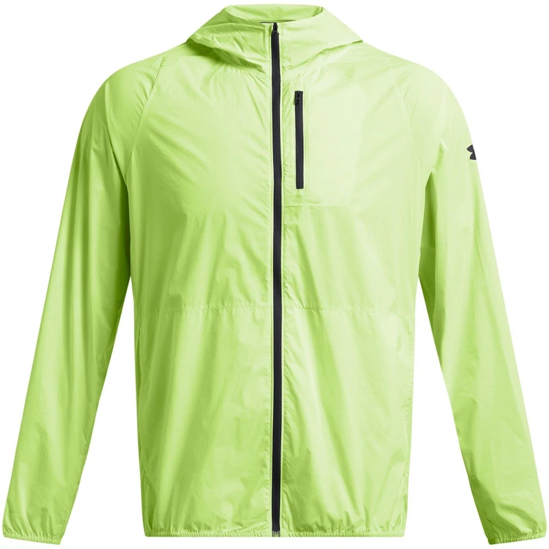 Image of Under Armour Mens Launch Lightweight Water Resistant Wind Resistant Packable Performance Running Jacket Green male S