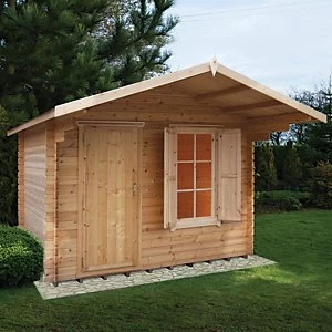 Image of Shire Hopton Security Log Cabin with Shuttered Window 10 x 6 ft