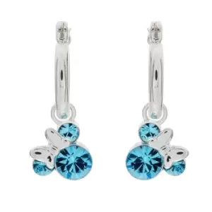 Image of Disney Minnie Silver Plated March Birthstone Hoop Earrings EF00509SMARL.PH