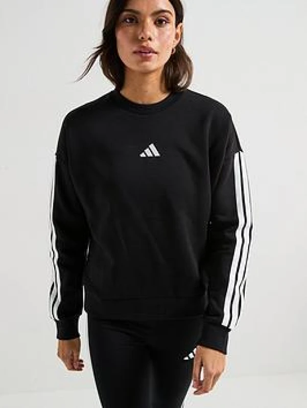 Image of adidas Studio Lounge 3-Stripes Sweatshirt Wome - Black 2XS