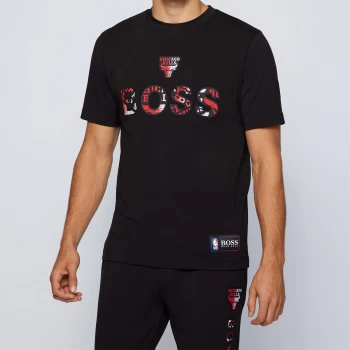 Image of Hugo Boss X NBA Bulls Crew Neck T-Shirt Black Size 2XL Men
