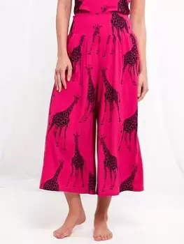 Image of Joe Browns Boutique Giraffe Wide Leg Trouser -pink, Pink, Size 12, Women