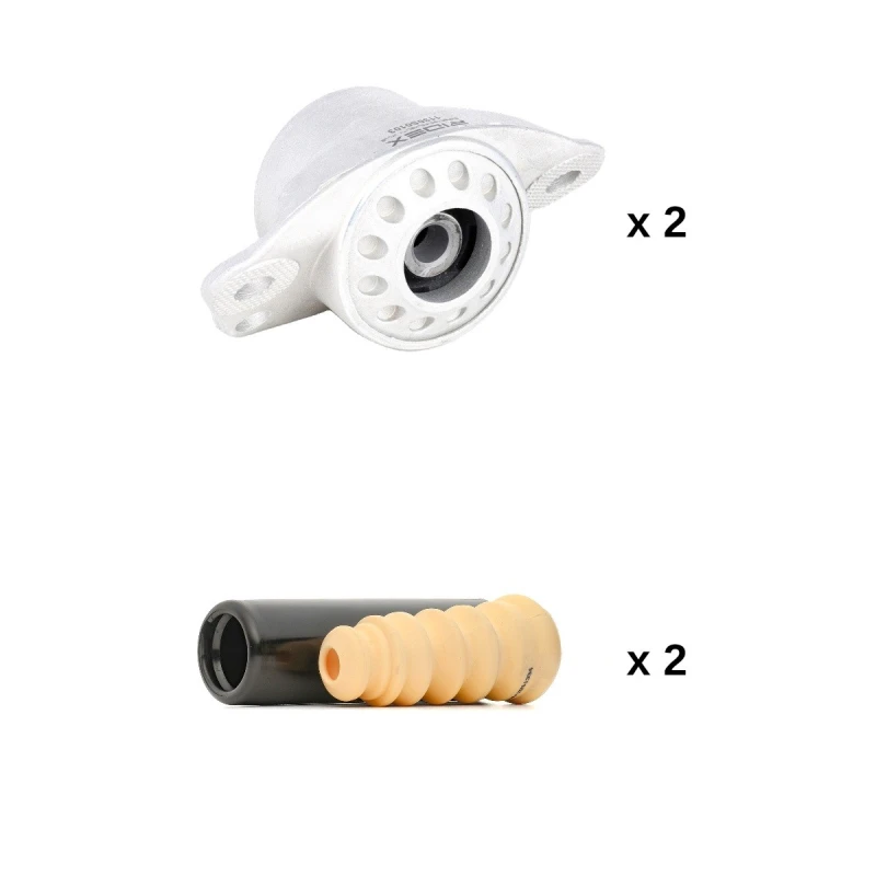 Image of RIDEX 1180S1750 Top strut mount Rear Axle, with protective cap/bellow Elastomer Suspension Strut Support Bearing (1180)