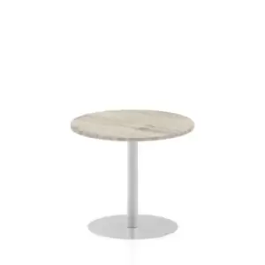 Image of Italia 800mm Poseur Round Table Grey Oak Top 725mm High Leg