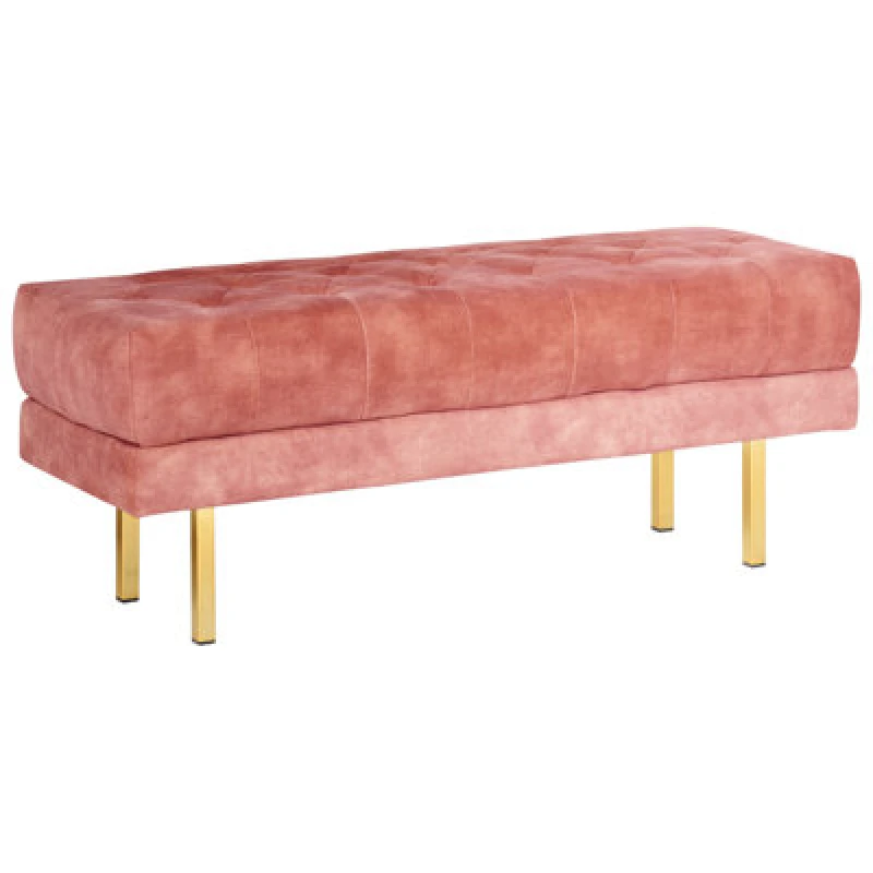 Image of Beliani Bench Roseville Velvet Pink