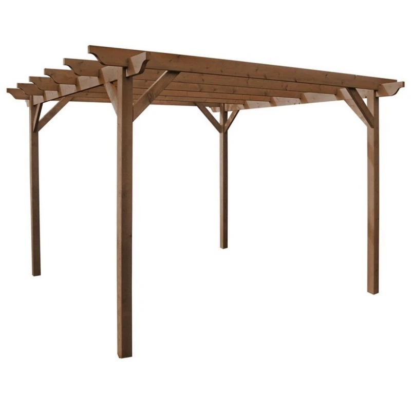 Image of Rutland County Garden Furniture Ltd Garden Pergola - Wood - L300 x W300 x H270cm - Rustic Brown Brown Unisex