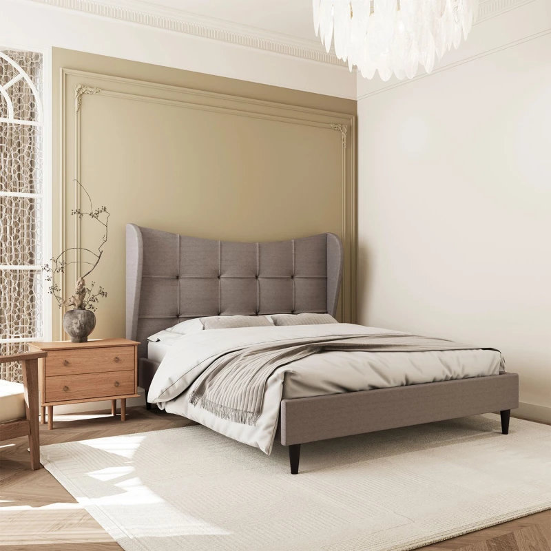 Image of Seconique Verona 5' Bed - Brown Fabric, Brown 200-204-063