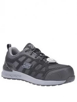 Image of Skechers Bulkin Lyndale Workwear Slip Resistant Toe Cap Trainer - Black