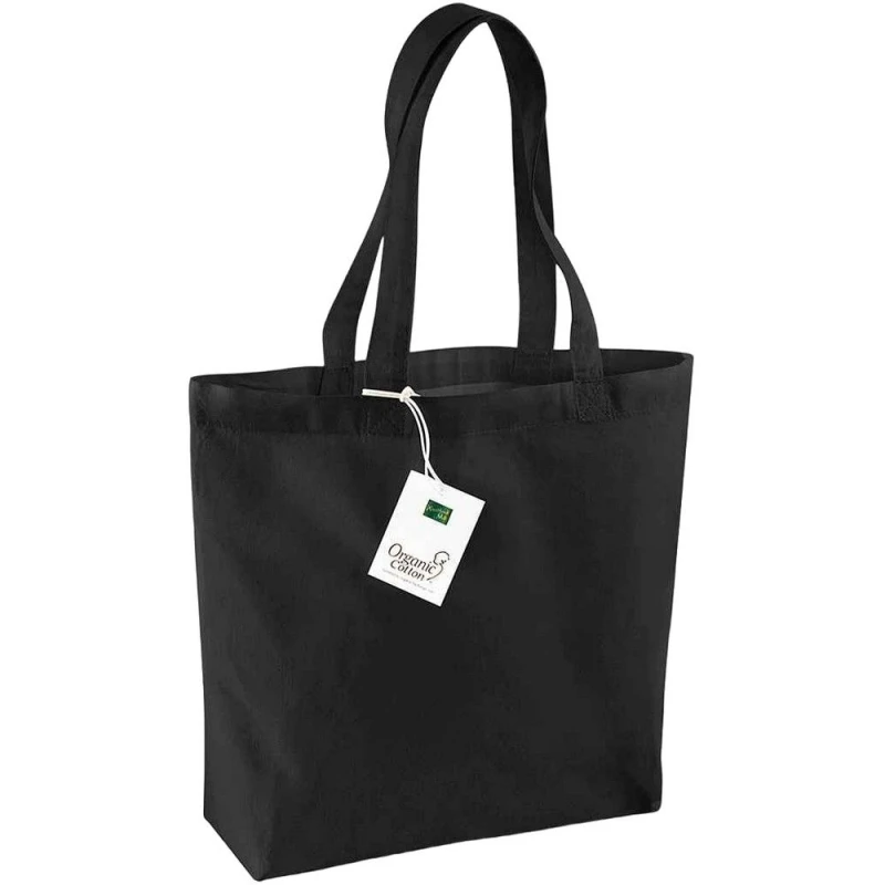 Image of Westford Mill Womens Cotton Shopper Bag in Black Female One Size