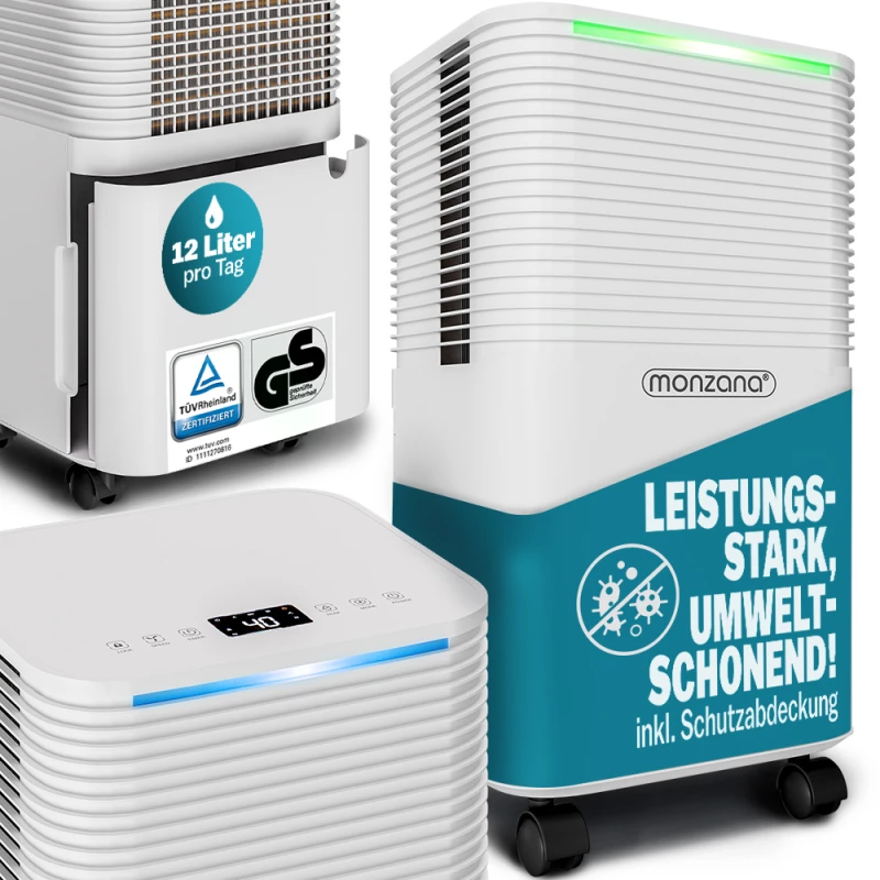 Image of Electric Dehumidifier 44,5x25,5x22cm 12L 24-Hour Timer