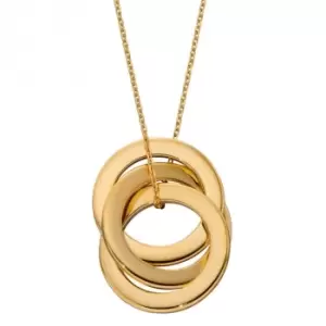 image of Yellow Gold Plated Triple Interlinked Circles Necklace N4455