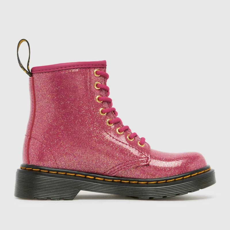 Image of Dr. Martens Pink 1460 Nebula Glitter Girls Junior Boots Pink UK 3 (EU 36)