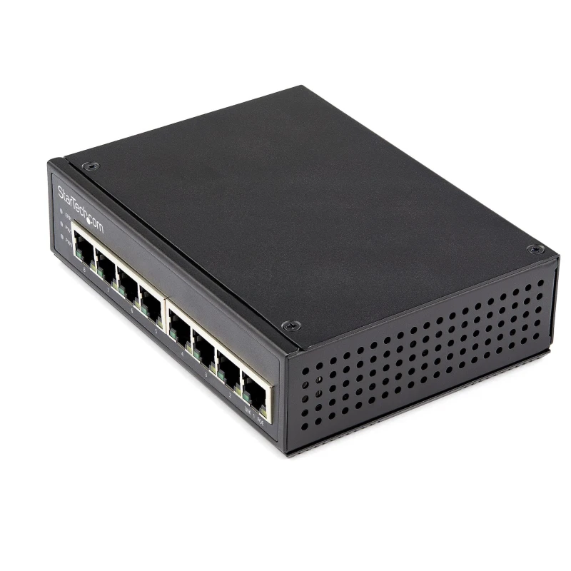 Image of StarTech.com Industrial 8 Port Gigabit PoE Switch - 30W - Power Over Ethe