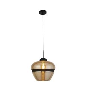 Image of Meringue 1 Light Champagne Pendant, Black Band Detail
