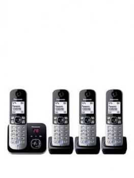 Image of Panasonic KX-TG6824EB Cordless Phone With Answering Machine Quad Handsets