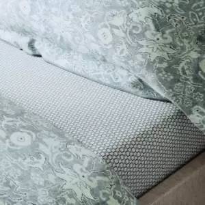 Image of Bedeck of Belfast Saja Kingsize Fitted Sheet, Duck Egg