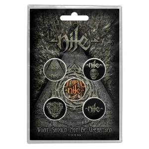 image of Nile - What Should Not Be Unearthed Button Badge Pack