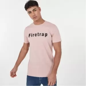 image of Firetrap Large Logo T Shirt Mens - Pink