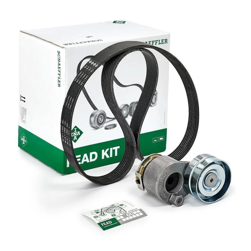 Image of INA 529 0088 10 V-ribbed belt set Check alternator freewheel clutch & replace if necessary V-Ribbed Belt Set (542)