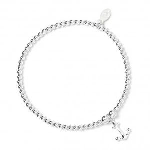Image of Anchor Charm with Sterling Silver Ball Bead Bracelet