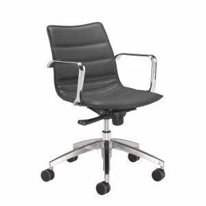 TC Office Milan Swivel Chair with Armrests, Black