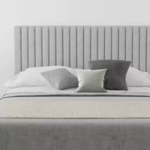 Image of Grant Upholstered Headboard, Pure Pastel Cotton, Storm - Headboard 60cm Size Single (90x190)