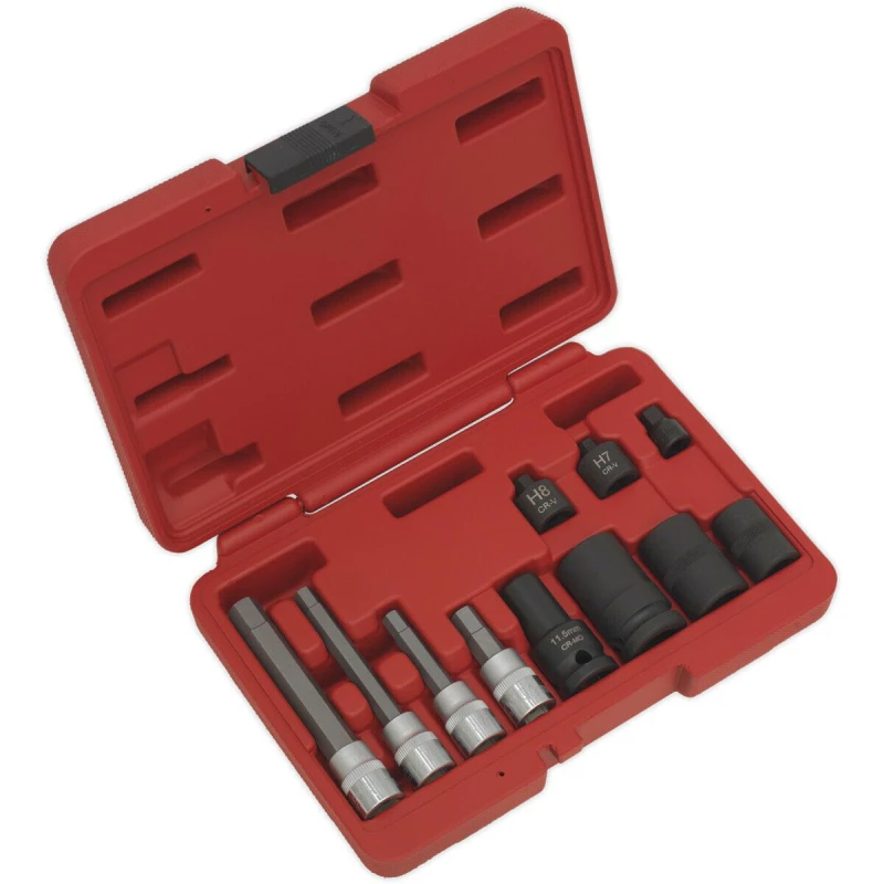Image of Loops 11 PC Brake Caliper Socket & Bit Set - Caliper Bolt Removal - For BMW Ford & VAG Multi