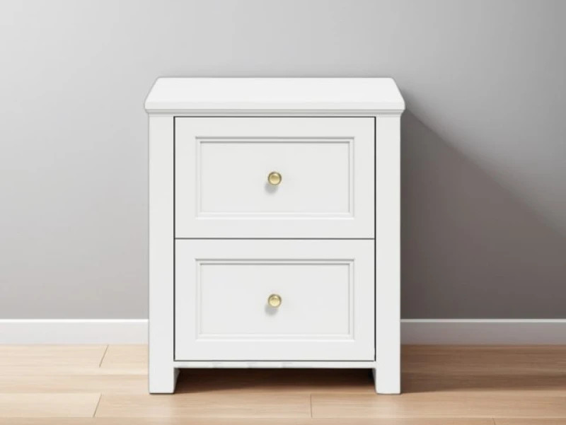 Image of LPD Ives Black 2 Drawer Bedside Table