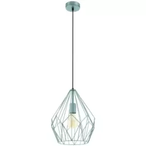 image of Eglo - Carlton Wire Frame Pendant Ceiling Light Mint