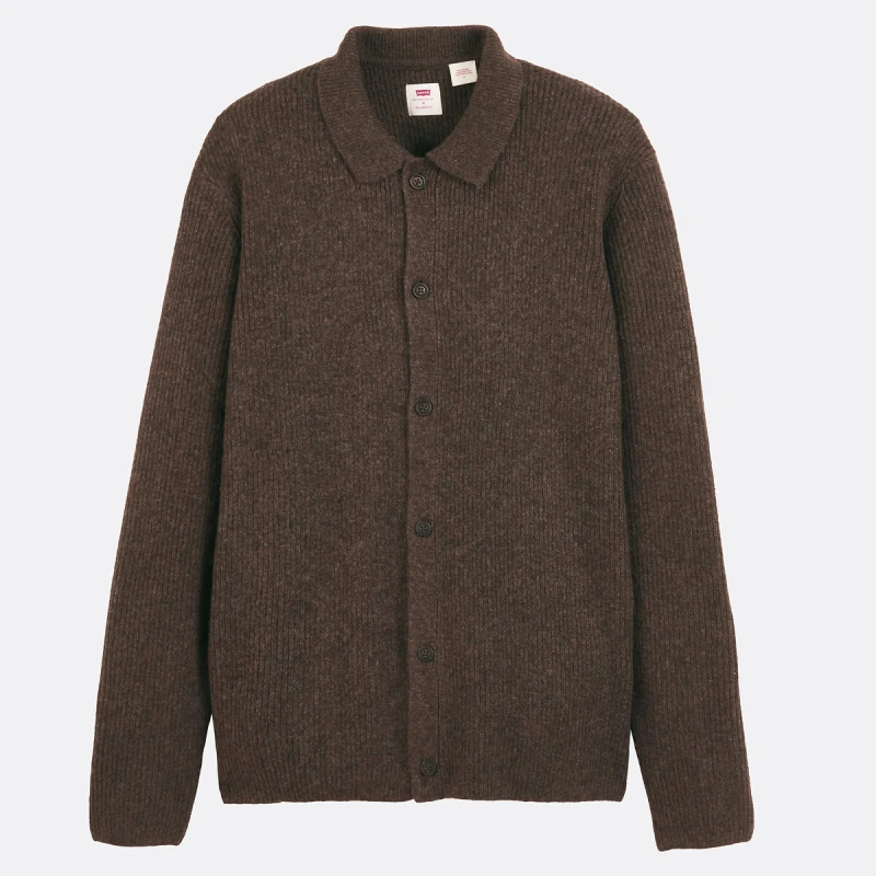 Image of Levis Buttoned Cardigan Brown Acrylic S