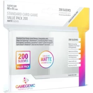 Image of Gamegenic Standard Card Game Value Pack Matte Sleeves (Clear) 200ct