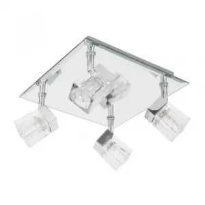 Image of Modern 4 Way IP44 Rated Chrome Finish Ice Cube Spotlight