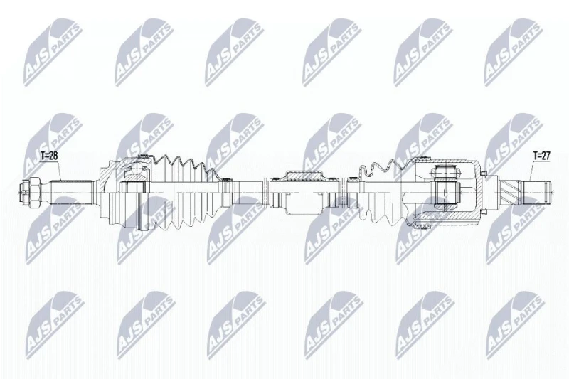 Image of NTY NPW-CH-062 Drive shaft Front Axle Right Drive Shaft (13)