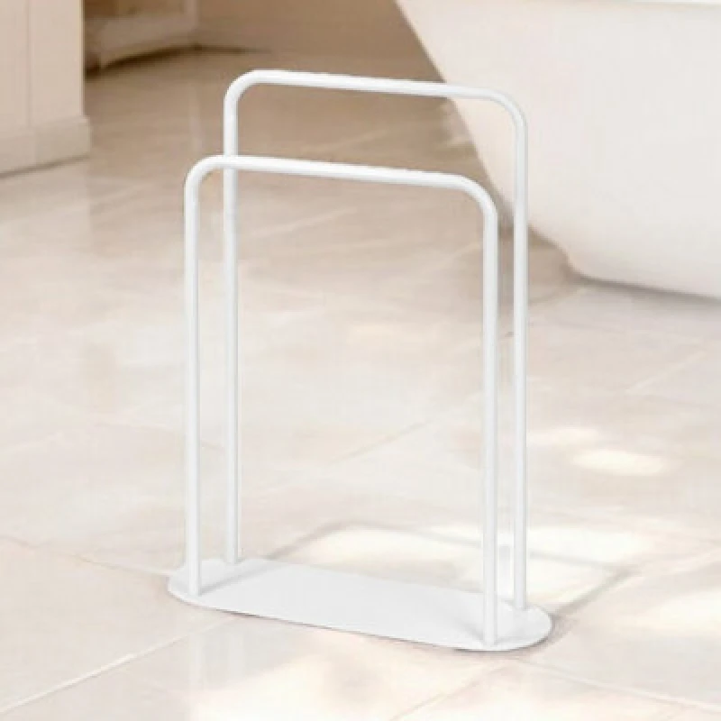 Image of Showerdrape Aspen Freestanding White Towel Storage Stand, White ASPWTRL