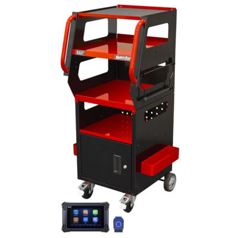 Image of Sealey Automotive Diagnostic Tablet and Trolley Kit Red SDS1R