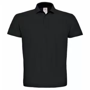 Image of B&C ID.001 Mens Short Sleeve Polo Shirt (2XL) (Black)