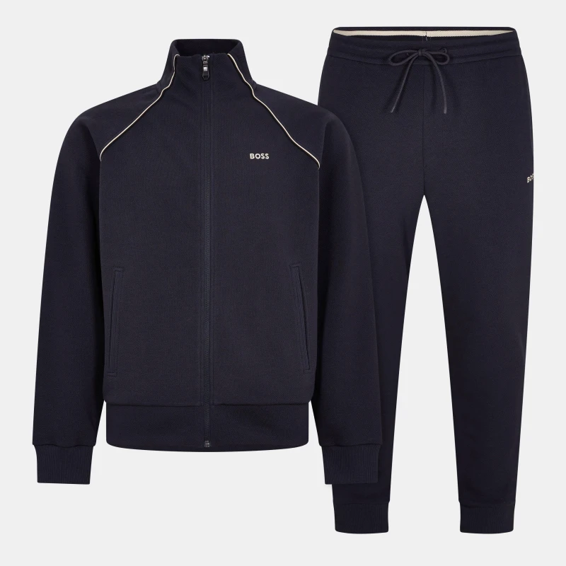 Image of Boss Mens Green Woven Tracksuits Dark Blue 402 male S