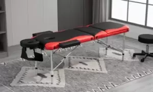 image of HomCom Aluminium Massage Table Bed: Black-Orange